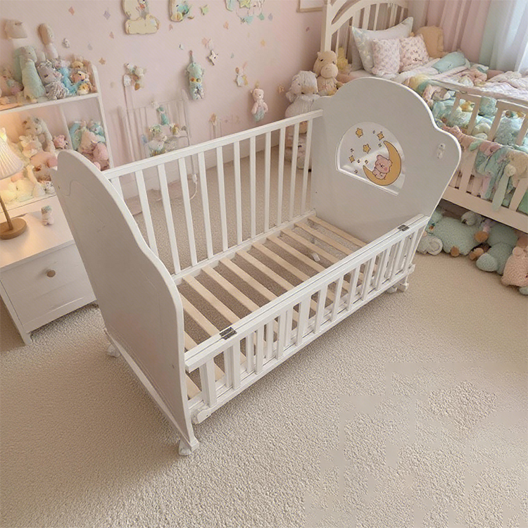 wooden baby crib QR-26-bear