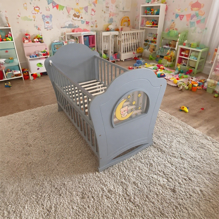 wooden baby crib QR-26-bear