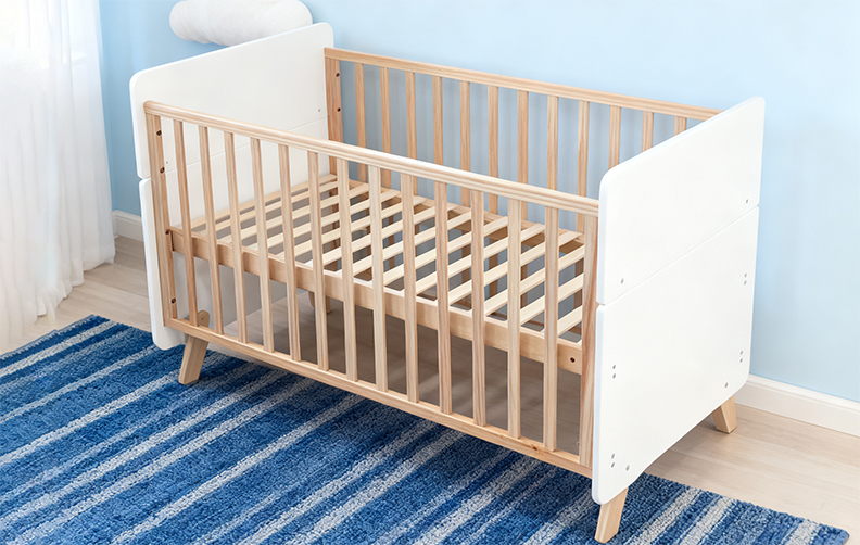 wooden baby crib QR-03